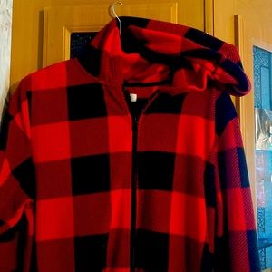 Old Navy Flannel Adult Onesie with Hood. Size Large.